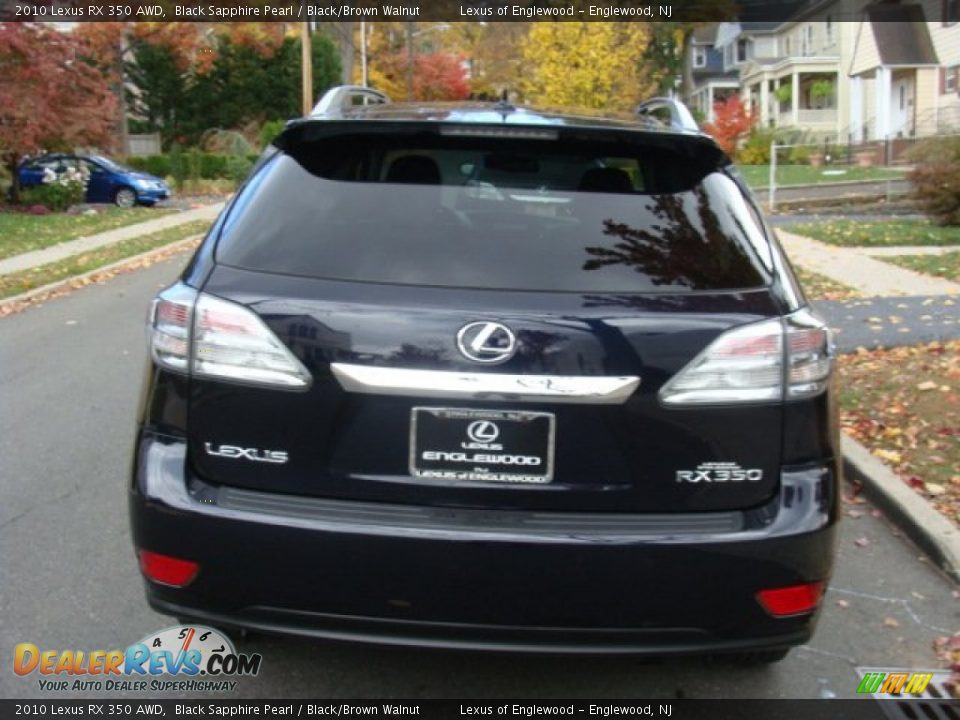 2010 Lexus RX 350 AWD Black Sapphire Pearl / Black/Brown Walnut Photo #5