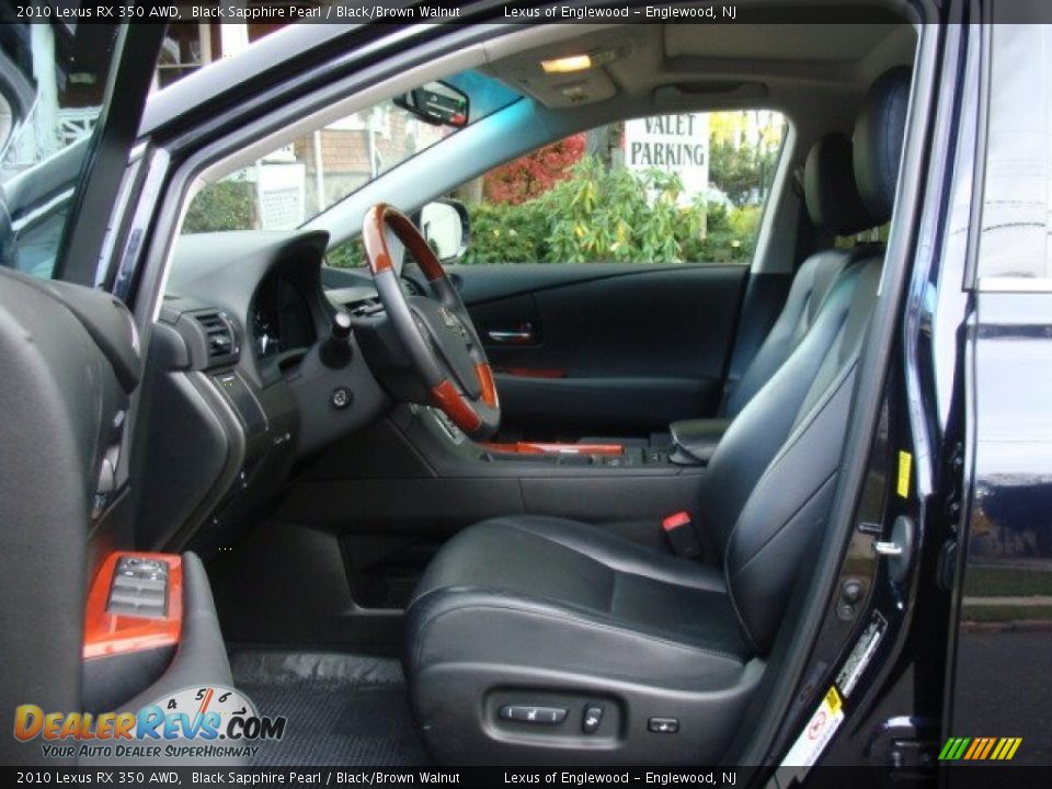 2010 Lexus RX 350 AWD Black Sapphire Pearl / Black/Brown Walnut Photo #9
