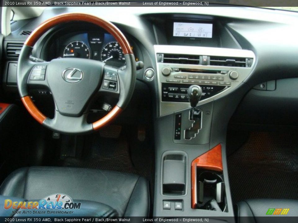 2010 Lexus RX 350 AWD Black Sapphire Pearl / Black/Brown Walnut Photo #11