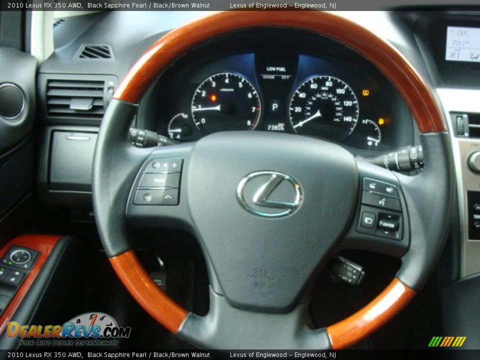 2010 Lexus RX 350 AWD Black Sapphire Pearl / Black/Brown Walnut Photo #13