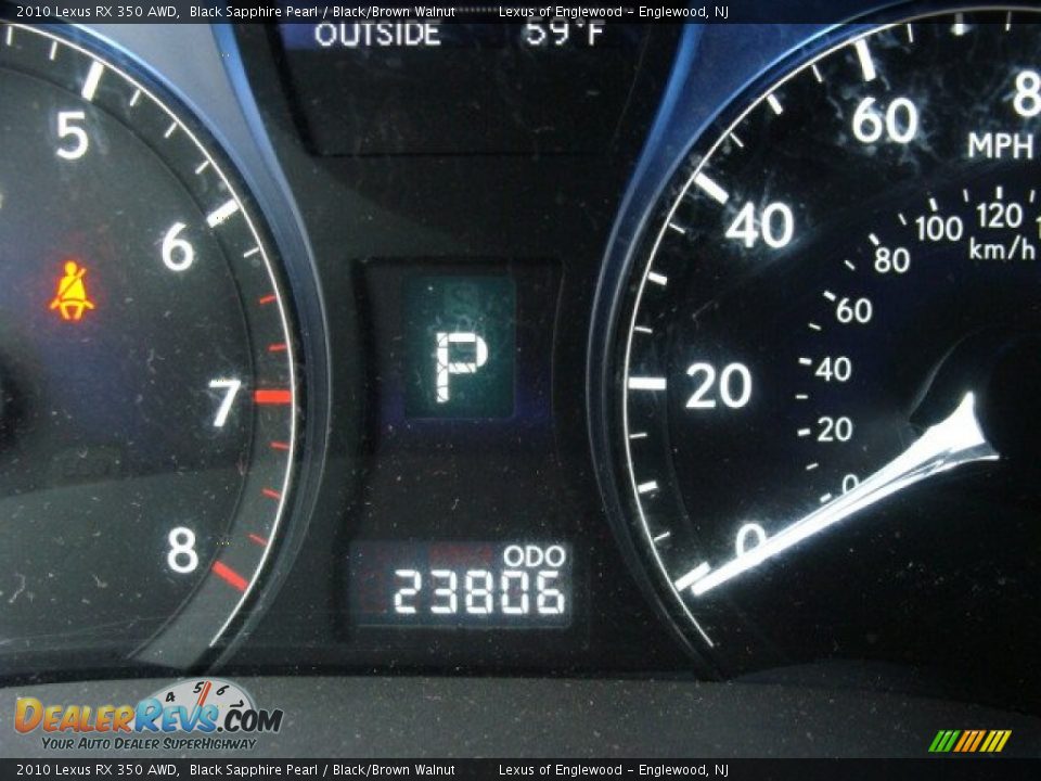 2010 Lexus RX 350 AWD Black Sapphire Pearl / Black/Brown Walnut Photo #16