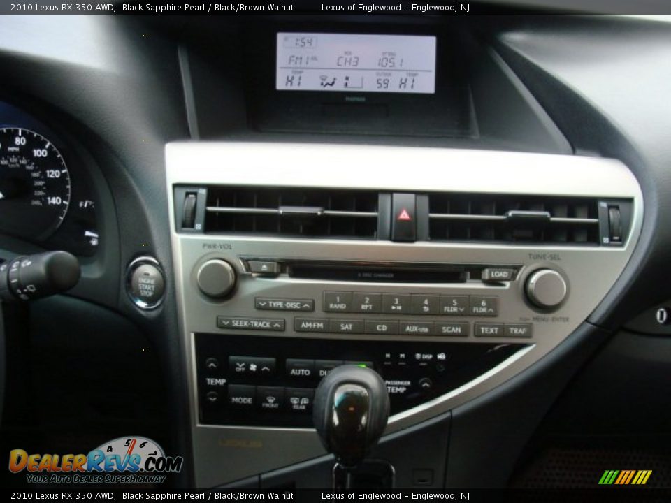 2010 Lexus RX 350 AWD Black Sapphire Pearl / Black/Brown Walnut Photo #17