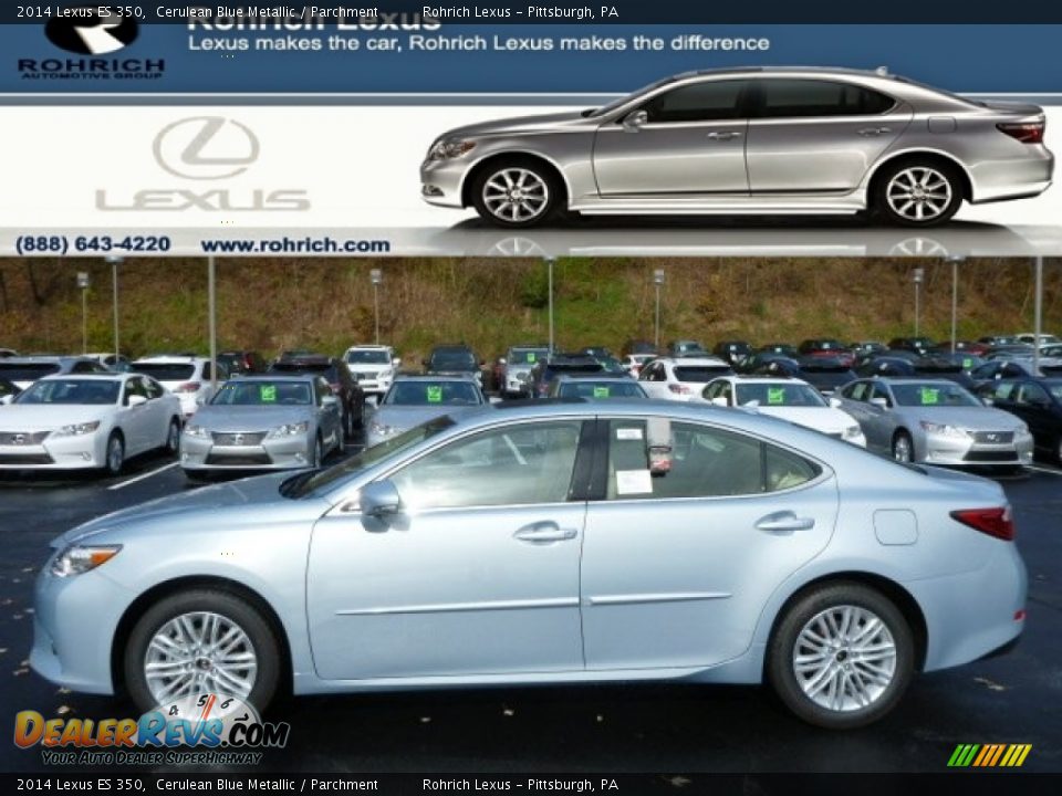 2014 Lexus ES 350 Cerulean Blue Metallic / Parchment Photo #1