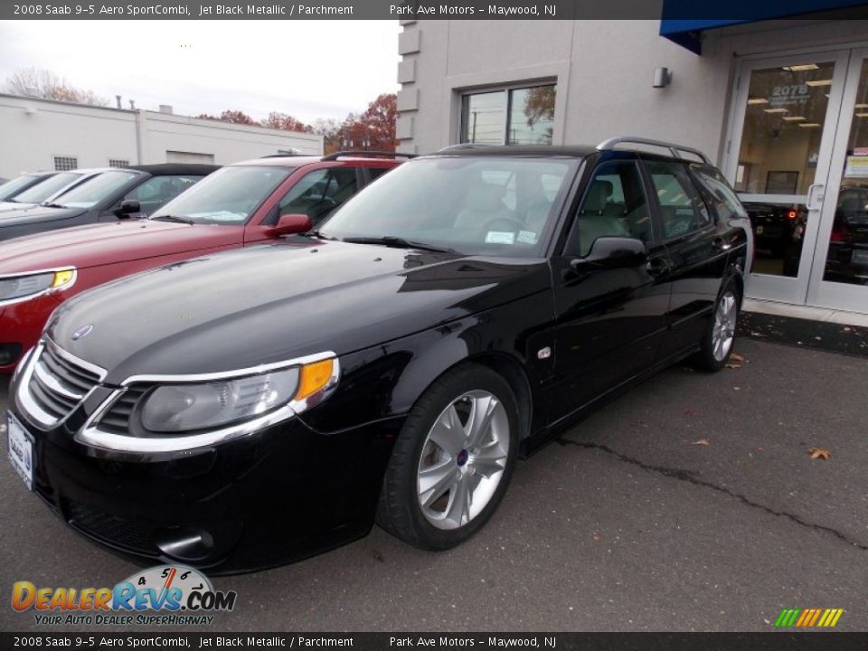 2008 Saab 9-5 Aero SportCombi Jet Black Metallic / Parchment Photo #1