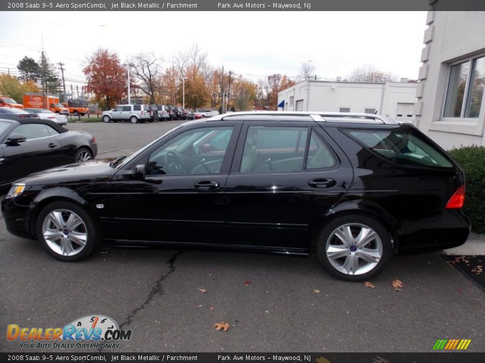 2008 Saab 9-5 Aero SportCombi Jet Black Metallic / Parchment Photo #2
