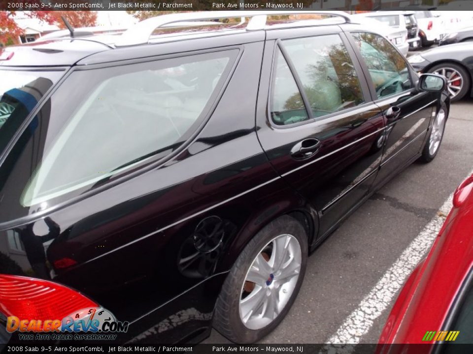 2008 Saab 9-5 Aero SportCombi Jet Black Metallic / Parchment Photo #4