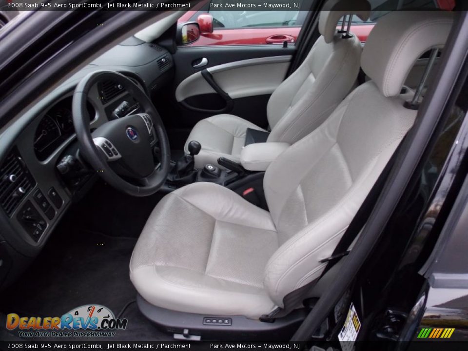 2008 Saab 9-5 Aero SportCombi Jet Black Metallic / Parchment Photo #6
