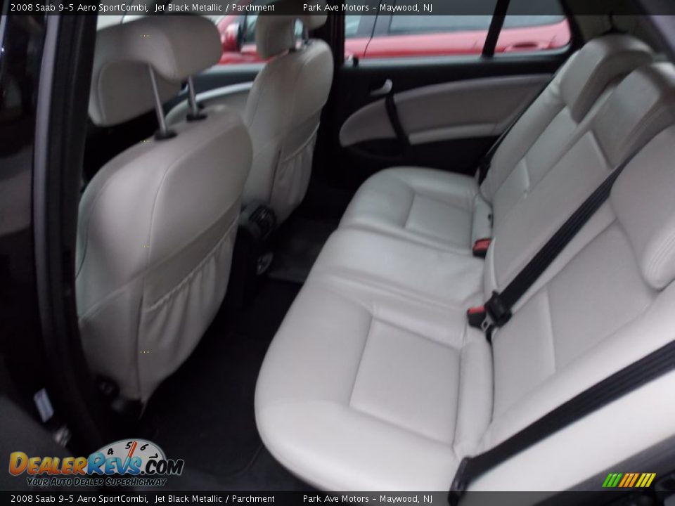 2008 Saab 9-5 Aero SportCombi Jet Black Metallic / Parchment Photo #12