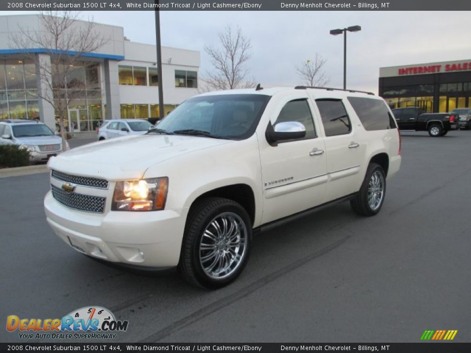 2008 Chevrolet Suburban 1500 LT 4x4 White Diamond Tricoat / Light Cashmere/Ebony Photo #2