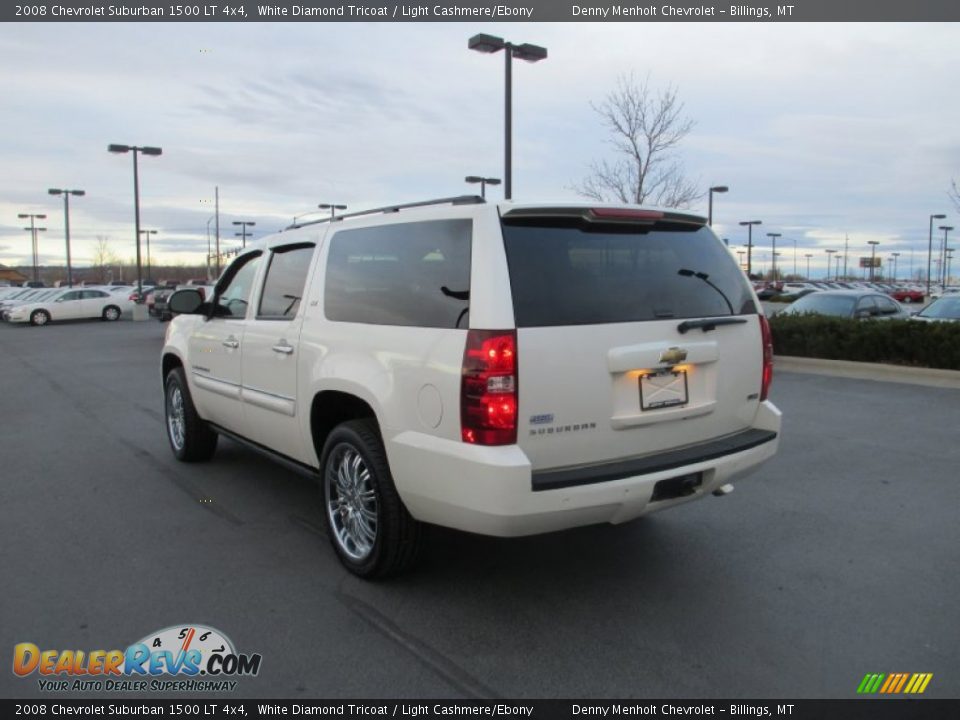 2008 Chevrolet Suburban 1500 LT 4x4 White Diamond Tricoat / Light Cashmere/Ebony Photo #4