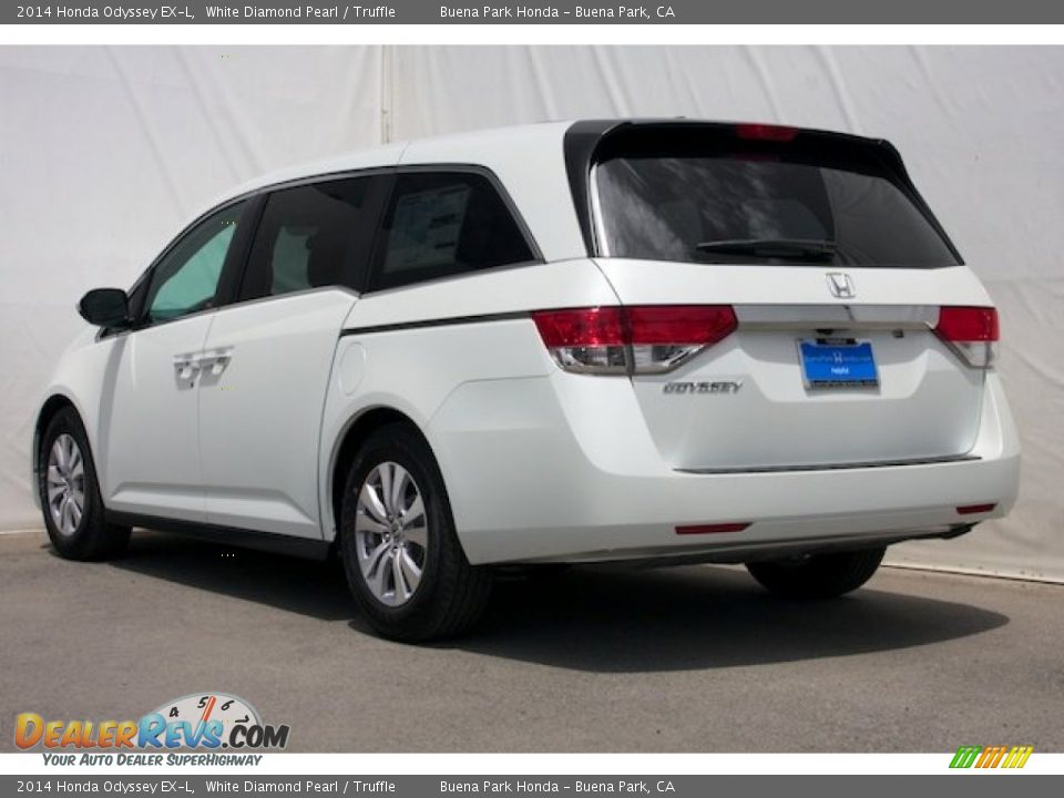2014 Honda Odyssey EX-L White Diamond Pearl / Truffle Photo #2