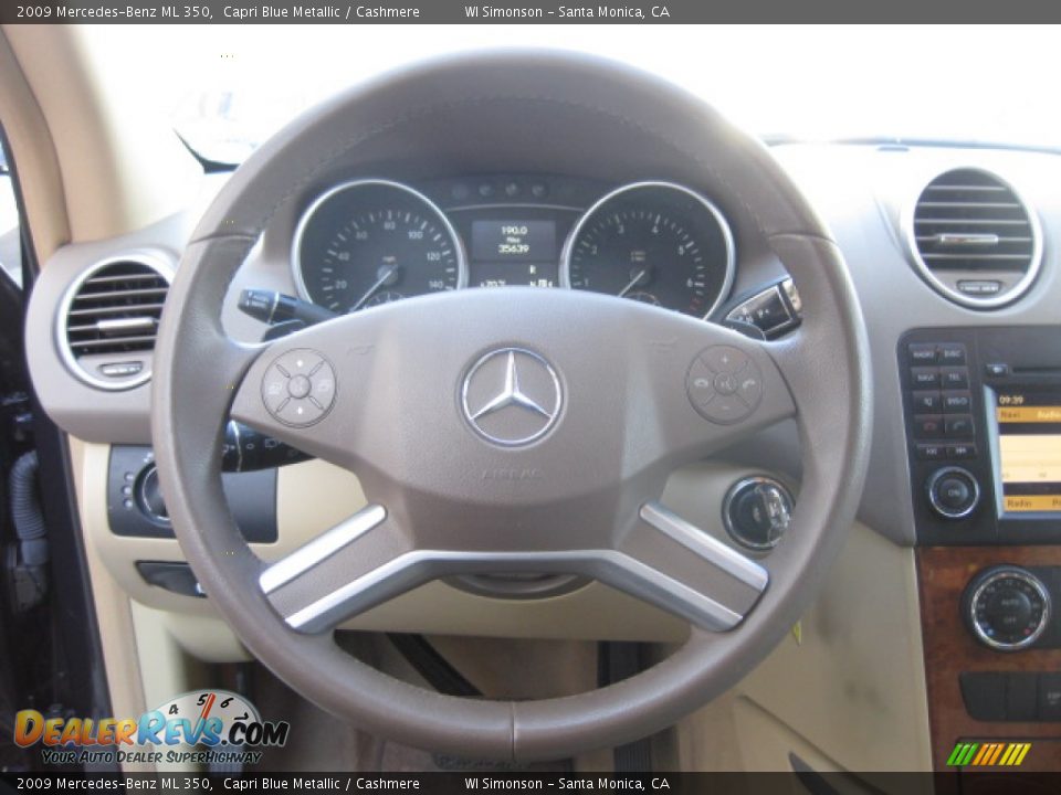 2009 Mercedes-Benz ML 350 Capri Blue Metallic / Cashmere Photo #11