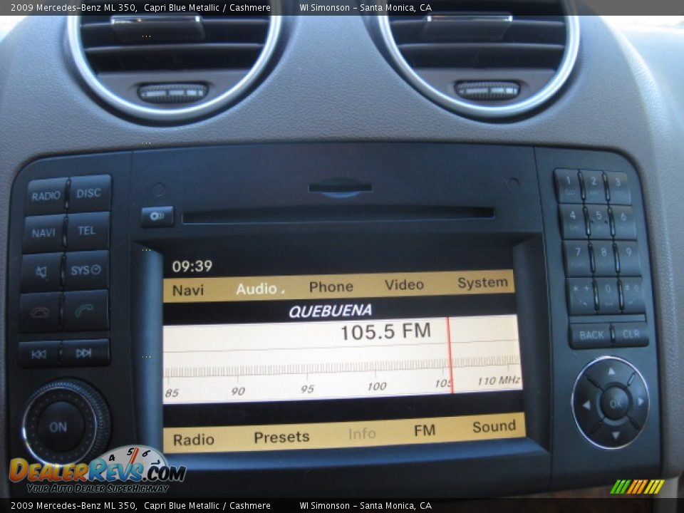 2009 Mercedes-Benz ML 350 Capri Blue Metallic / Cashmere Photo #14
