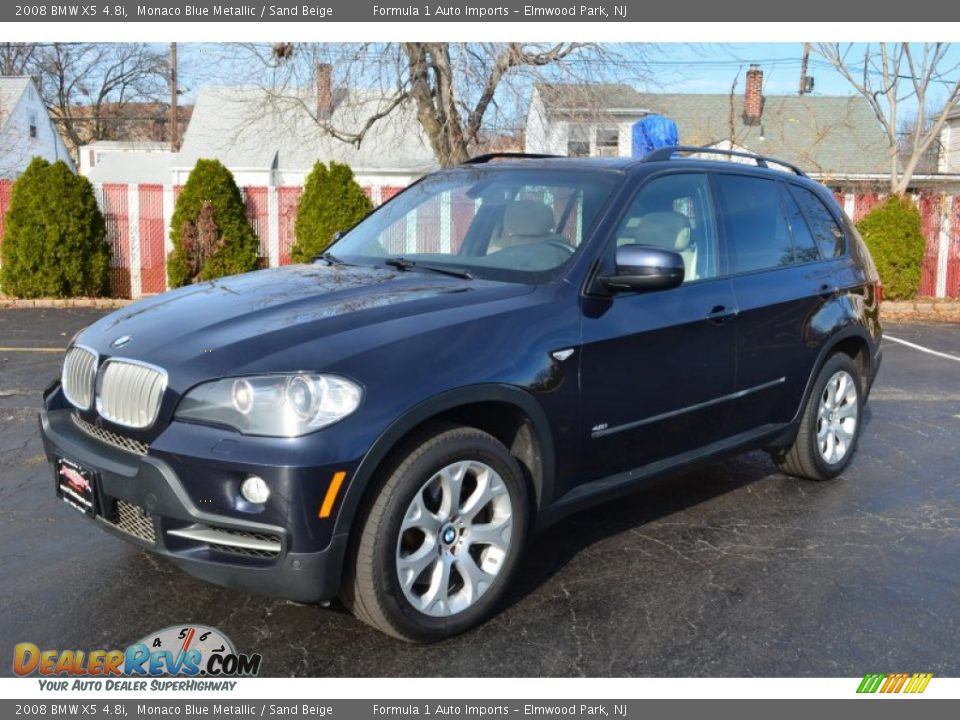 2008 BMW X5 4.8i Monaco Blue Metallic / Sand Beige Photo #1