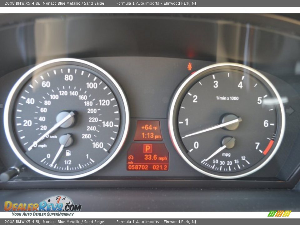 2008 BMW X5 4.8i Monaco Blue Metallic / Sand Beige Photo #11