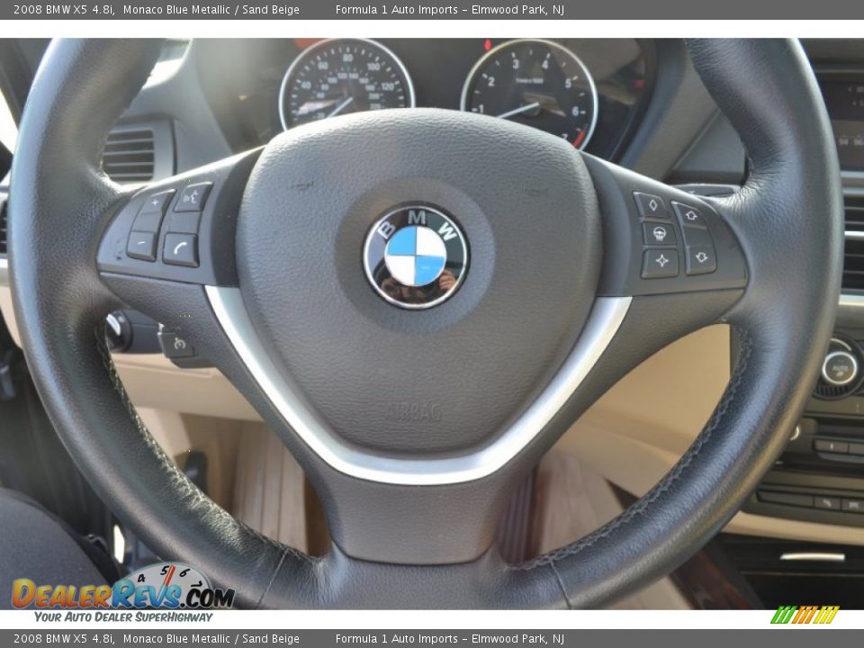 2008 BMW X5 4.8i Monaco Blue Metallic / Sand Beige Photo #12