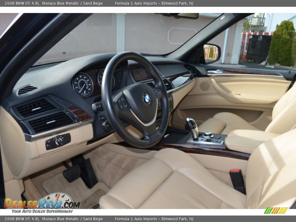2008 BMW X5 4.8i Monaco Blue Metallic / Sand Beige Photo #17