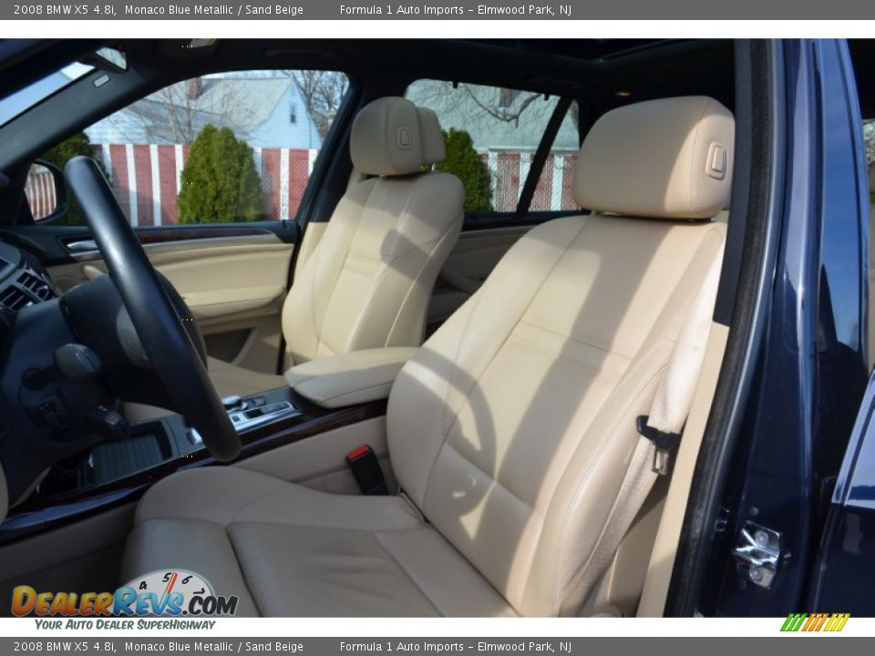 2008 BMW X5 4.8i Monaco Blue Metallic / Sand Beige Photo #18
