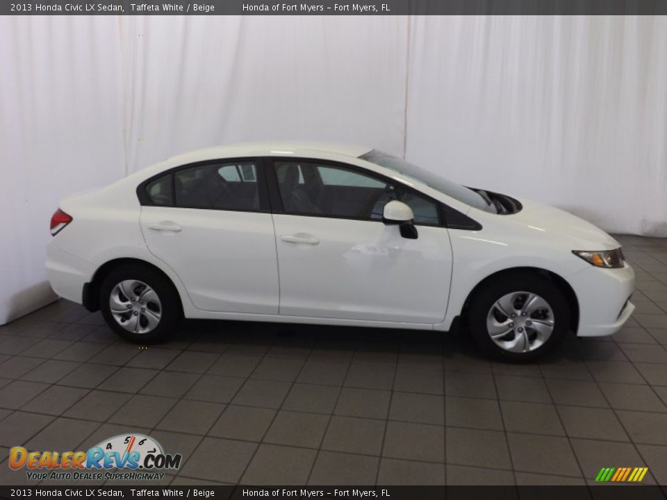 2013 Honda Civic LX Sedan Taffeta White / Beige Photo #5