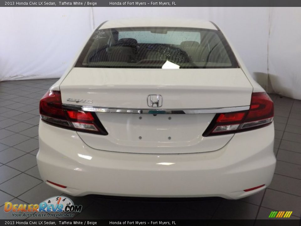 2013 Honda Civic LX Sedan Taffeta White / Beige Photo #7