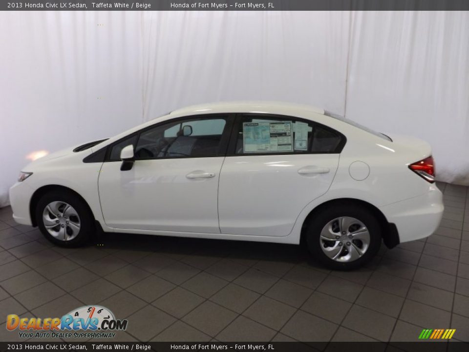 2013 Honda Civic LX Sedan Taffeta White / Beige Photo #8