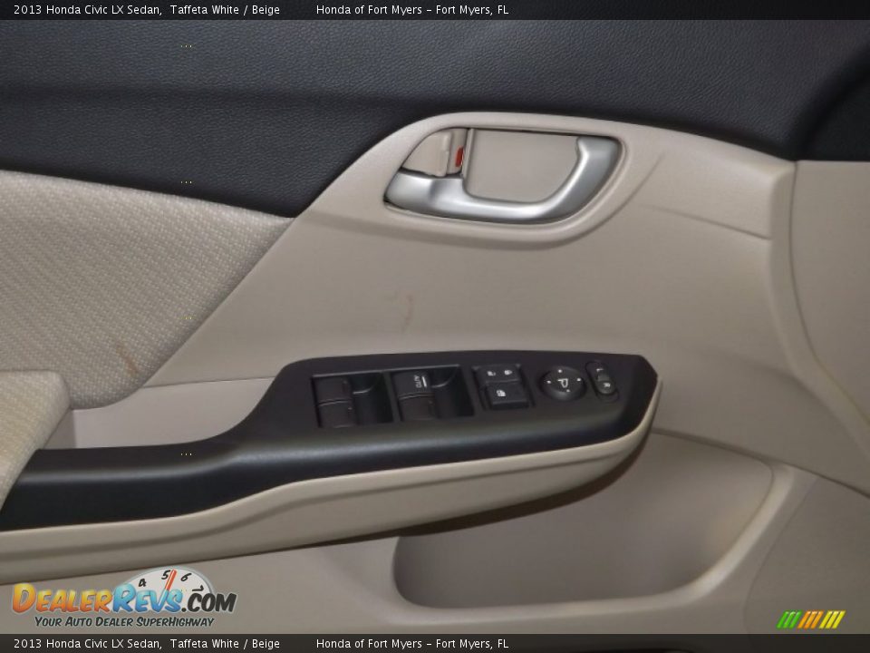 2013 Honda Civic LX Sedan Taffeta White / Beige Photo #10