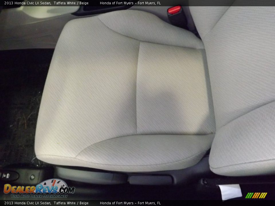 2013 Honda Civic LX Sedan Taffeta White / Beige Photo #12