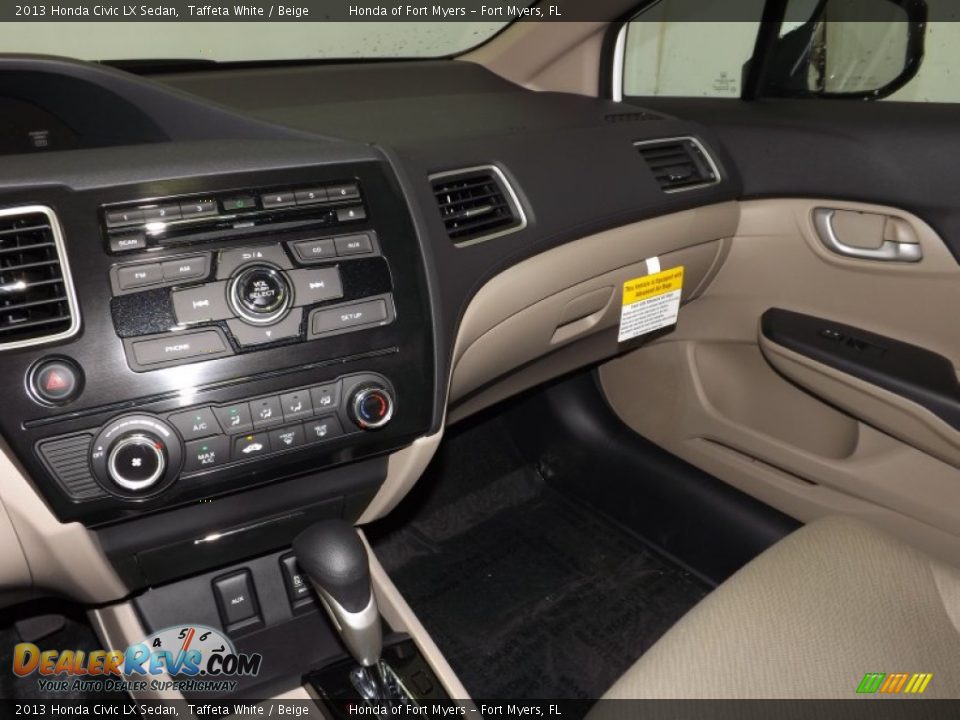 2013 Honda Civic LX Sedan Taffeta White / Beige Photo #13