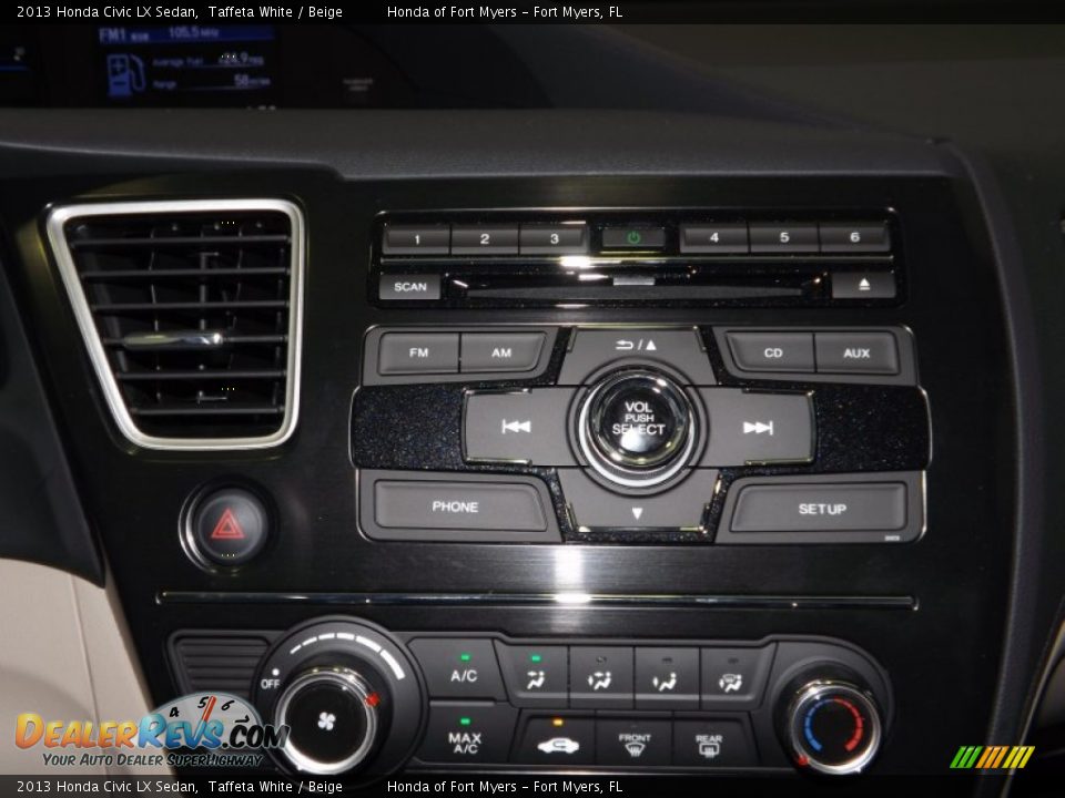 2013 Honda Civic LX Sedan Taffeta White / Beige Photo #15