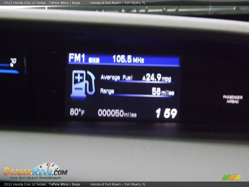 2013 Honda Civic LX Sedan Taffeta White / Beige Photo #16