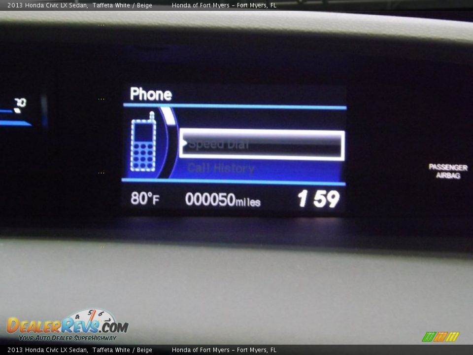 2013 Honda Civic LX Sedan Taffeta White / Beige Photo #18