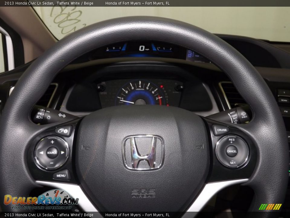 2013 Honda Civic LX Sedan Taffeta White / Beige Photo #20