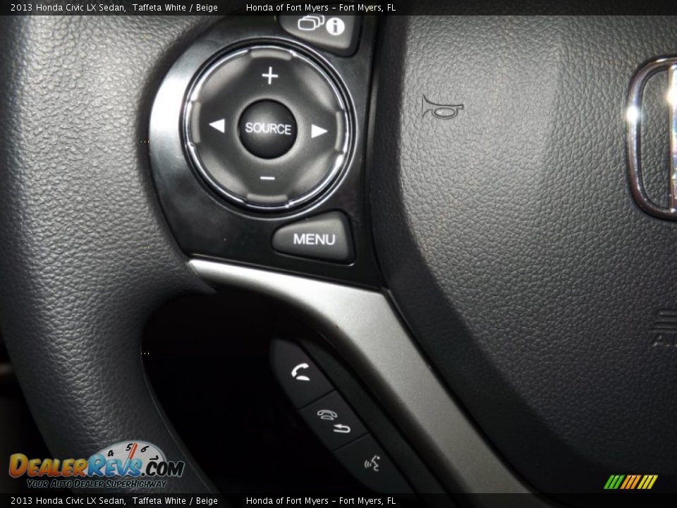 2013 Honda Civic LX Sedan Taffeta White / Beige Photo #21
