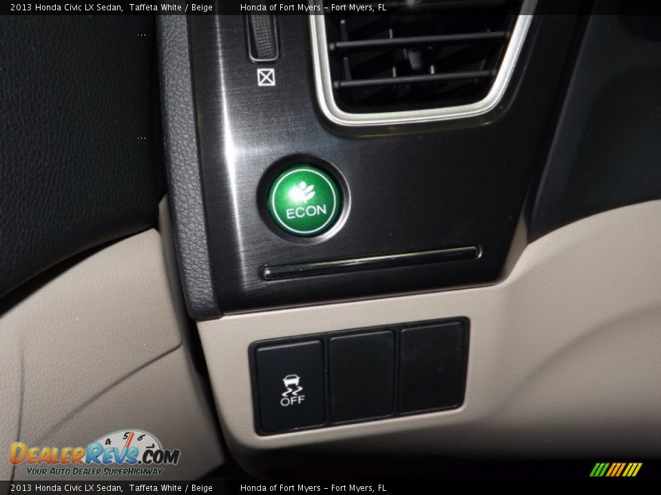 2013 Honda Civic LX Sedan Taffeta White / Beige Photo #23