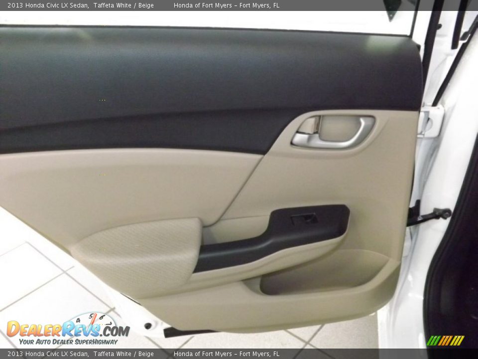 2013 Honda Civic LX Sedan Taffeta White / Beige Photo #24