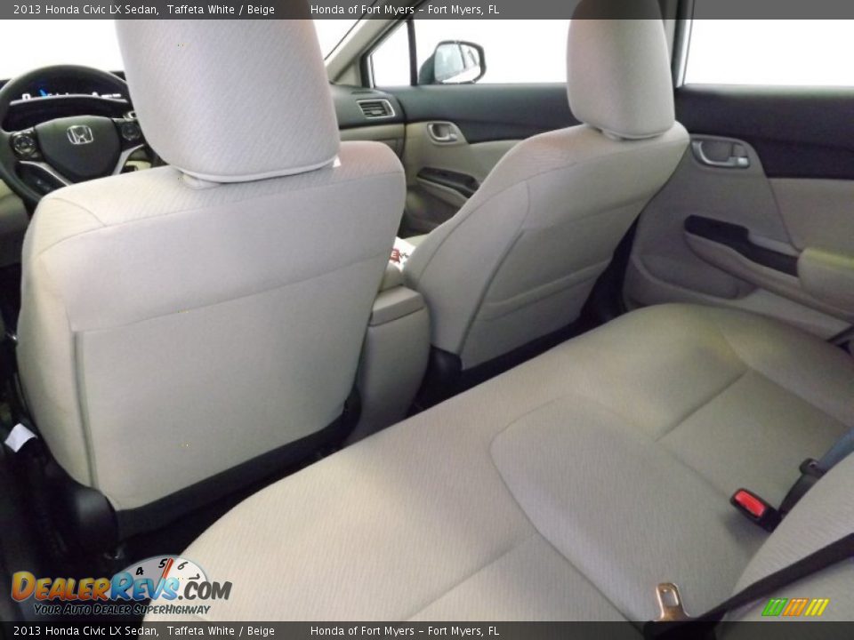 2013 Honda Civic LX Sedan Taffeta White / Beige Photo #25