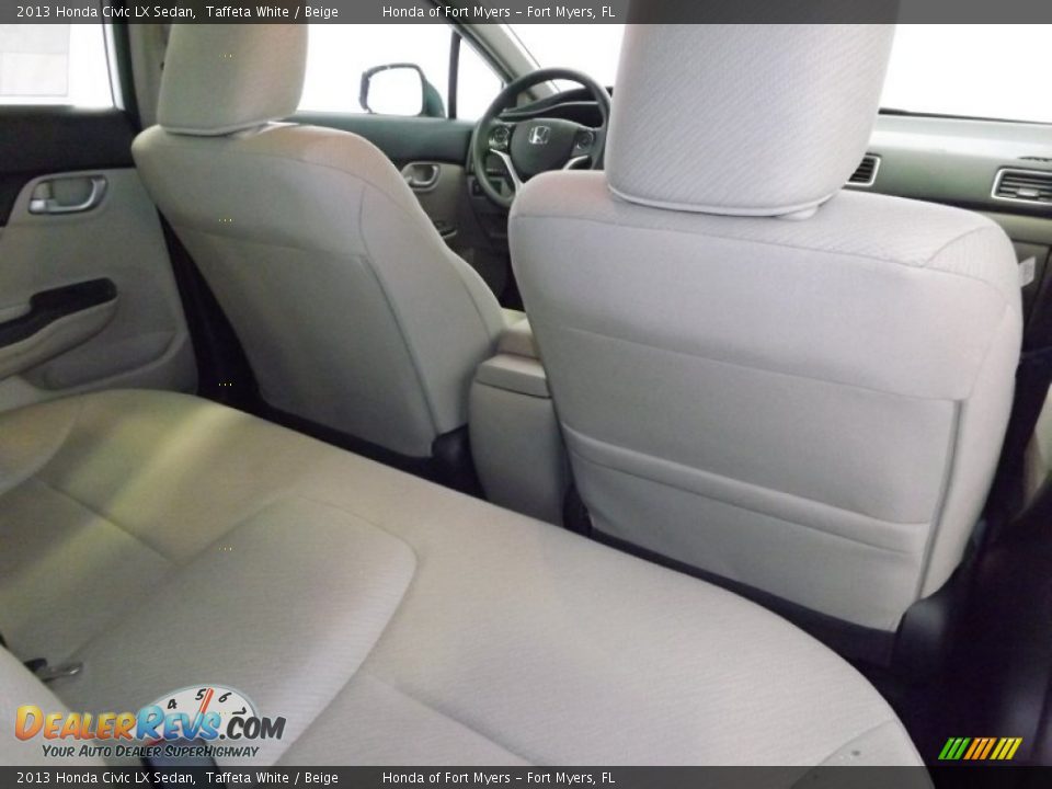 2013 Honda Civic LX Sedan Taffeta White / Beige Photo #28