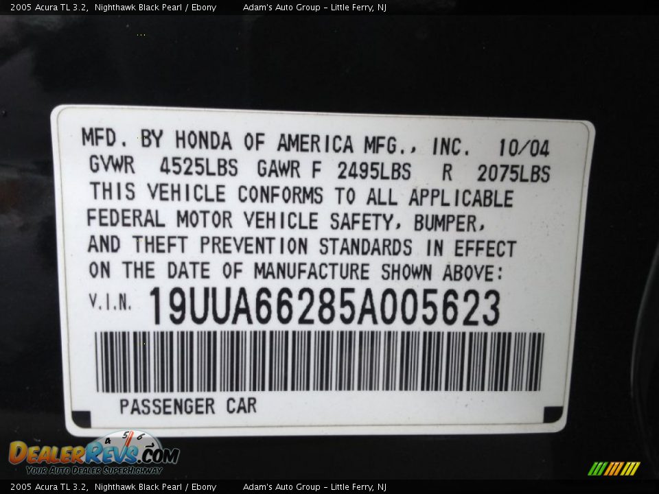 2005 Acura TL 3.2 Nighthawk Black Pearl / Ebony Photo #26