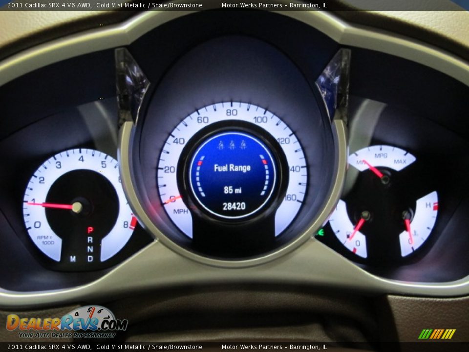 2011 Cadillac SRX 4 V6 AWD Gold Mist Metallic / Shale/Brownstone Photo #28