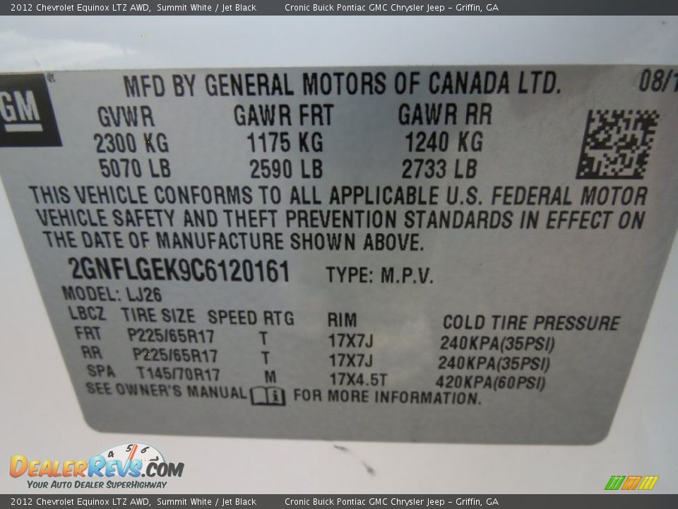 2012 Chevrolet Equinox LTZ AWD Summit White / Jet Black Photo #26