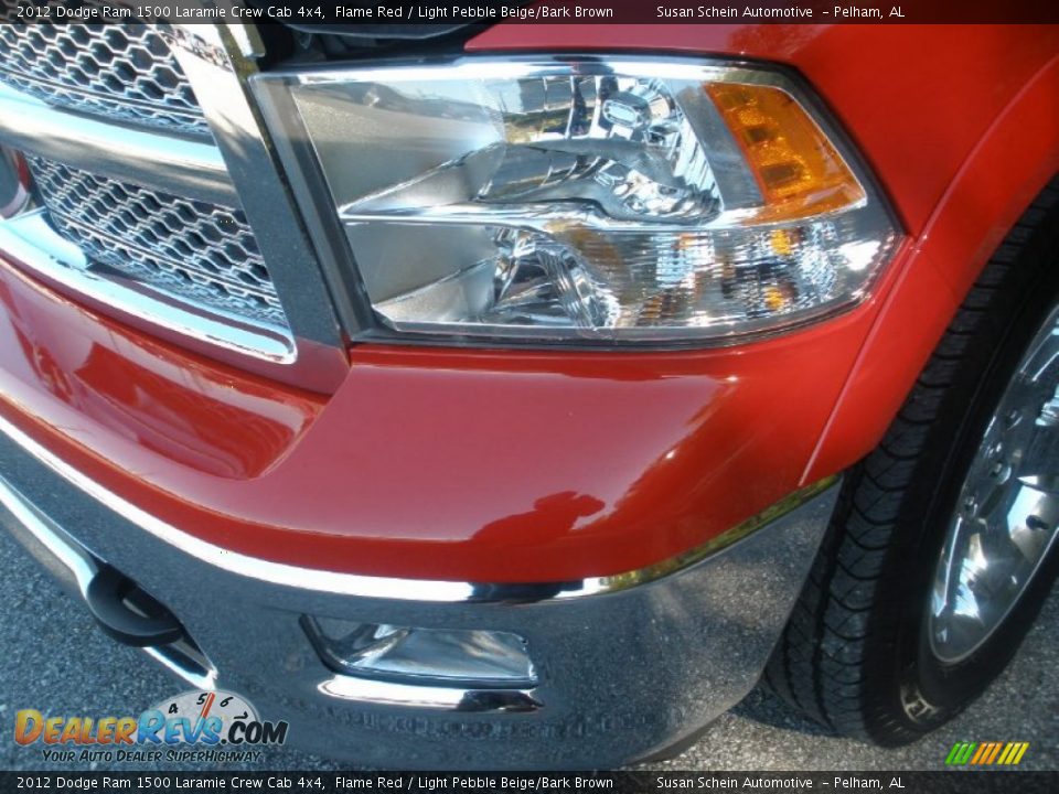 2012 Dodge Ram 1500 Laramie Crew Cab 4x4 Flame Red / Light Pebble Beige/Bark Brown Photo #12