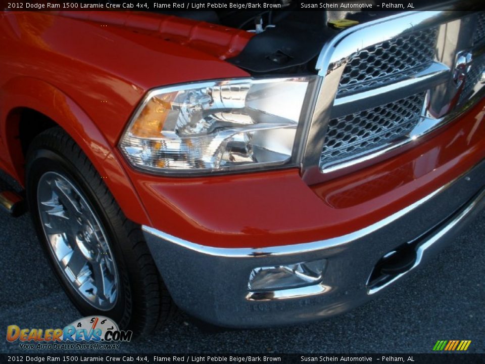 2012 Dodge Ram 1500 Laramie Crew Cab 4x4 Flame Red / Light Pebble Beige/Bark Brown Photo #14