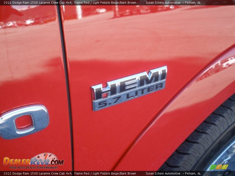 2012 Dodge Ram 1500 Laramie Crew Cab 4x4 Flame Red / Light Pebble Beige/Bark Brown Photo #17