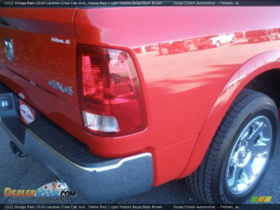 2012 Dodge Ram 1500 Laramie Crew Cab 4x4 Flame Red / Light Pebble Beige/Bark Brown Photo #18