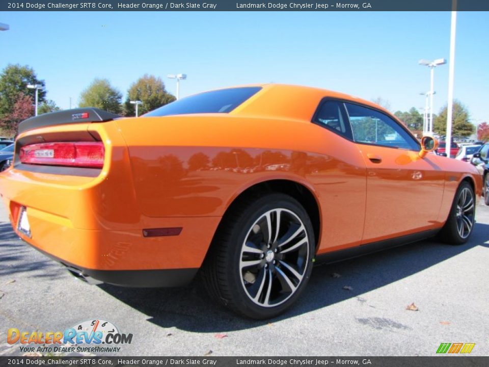 2014 Dodge Challenger SRT8 Core Header Orange / Dark Slate Gray Photo #3
