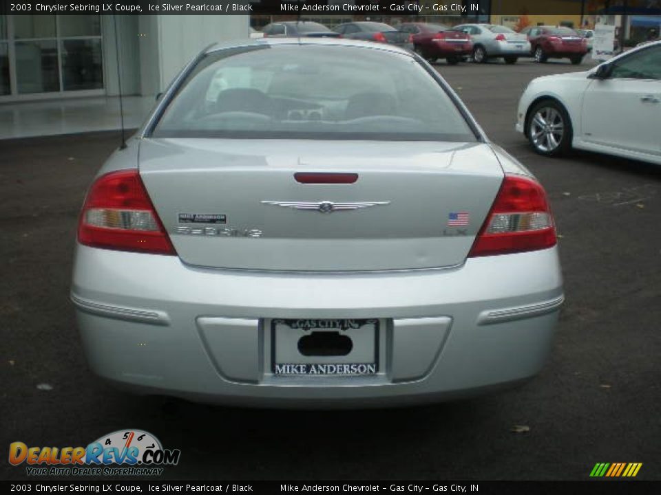 2003 Chrysler Sebring LX Coupe Ice Silver Pearlcoat / Black Photo #11