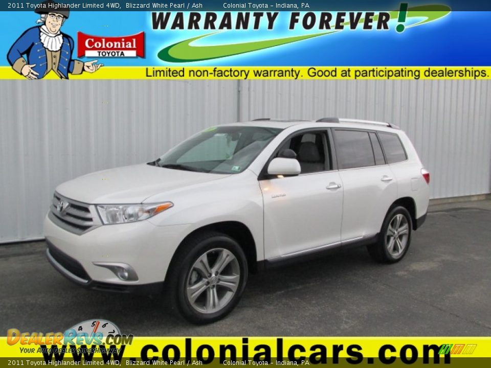 2011 Toyota Highlander Limited 4WD Blizzard White Pearl / Ash Photo #1