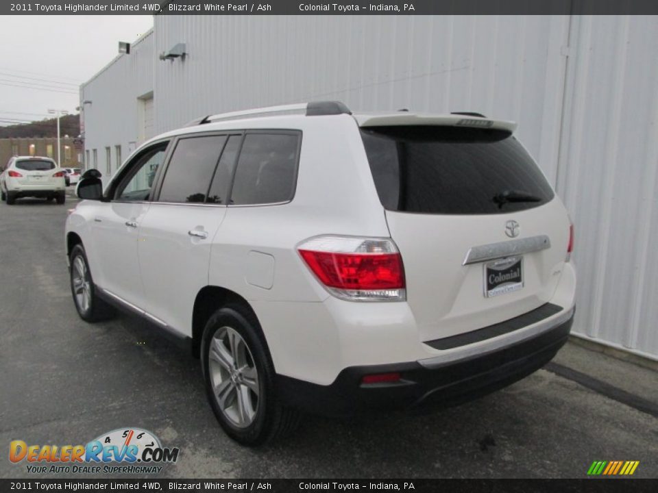 2011 Toyota Highlander Limited 4WD Blizzard White Pearl / Ash Photo #4