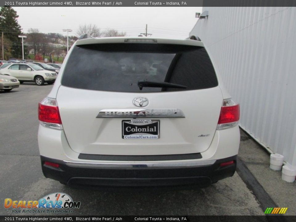 2011 Toyota Highlander Limited 4WD Blizzard White Pearl / Ash Photo #5