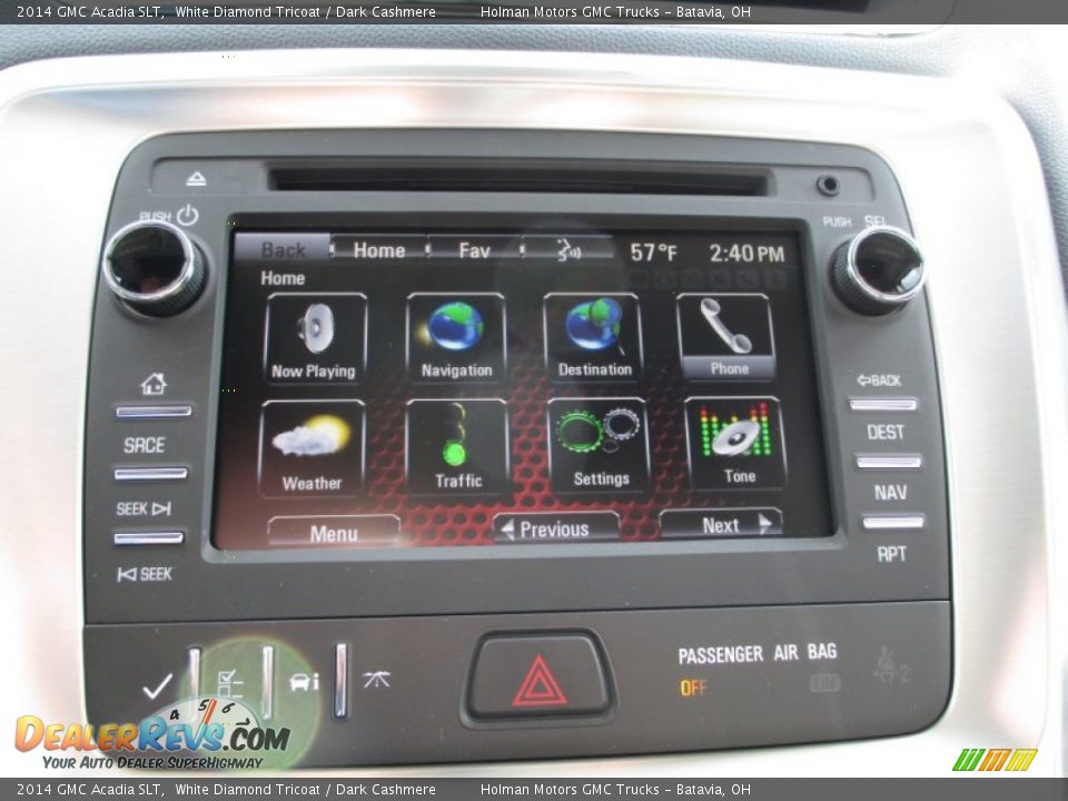 2014 GMC Acadia SLT White Diamond Tricoat / Dark Cashmere Photo #7
